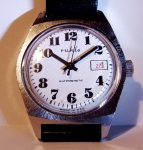 Ruhla Brushed Chrome Case White Dial Arabic Numerals