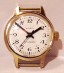 Ruhla Ladies White Dial Arabic Numerals Second Markers Gold Case