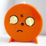 Ruhla Orange Plastic Alarm Clock Arabic Numerals - Back