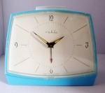 Ruhla Blue Plastic Trapezoid Alarm Clock