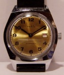 Ruhla Gold Dial Small Arabic Numerals and Date