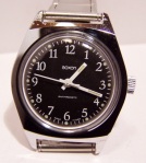 Saxon branded Ruhla with Black Dial and White Arabic Numerals UMF 24 Caliber 1980s