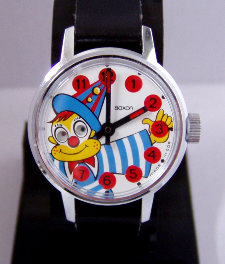 Buy Vintage Saxon Manual Wind Clown Watch Red Suede Strap UNTESTED //  Vintage Saxon Watch // Clown Watch // Vintage Child's Watch Online in India  - Etsy