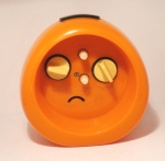 Ruhla Orange Plastic Alarm Clock - Rear