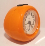 Ruhla Orange Plastic Alarm Clock - Side
