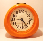 Ruhla Orange Plastic Alarm Clock